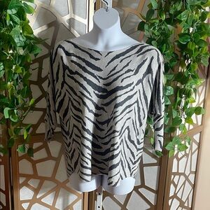 Chico's Touch of Cashmere Zebra Pattern Sweater